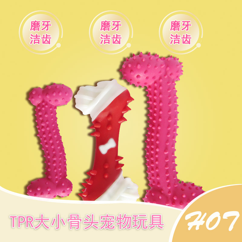 Pet Guise Pet Toy Tpr Dog Toy с нанесением удара по размеру z кости костных костей, кусание игрушек с собаками шлифованием собак