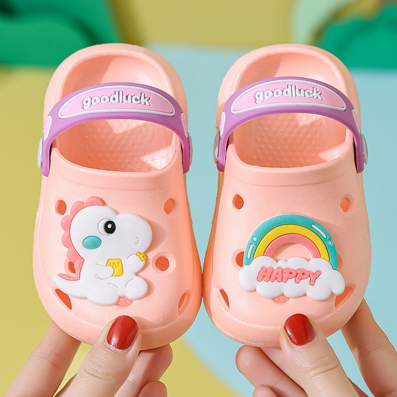 Нескользящие детские милые мюли, тапочки в стиле Crocs для раннего возраста для мальчиков, мягкая подошва