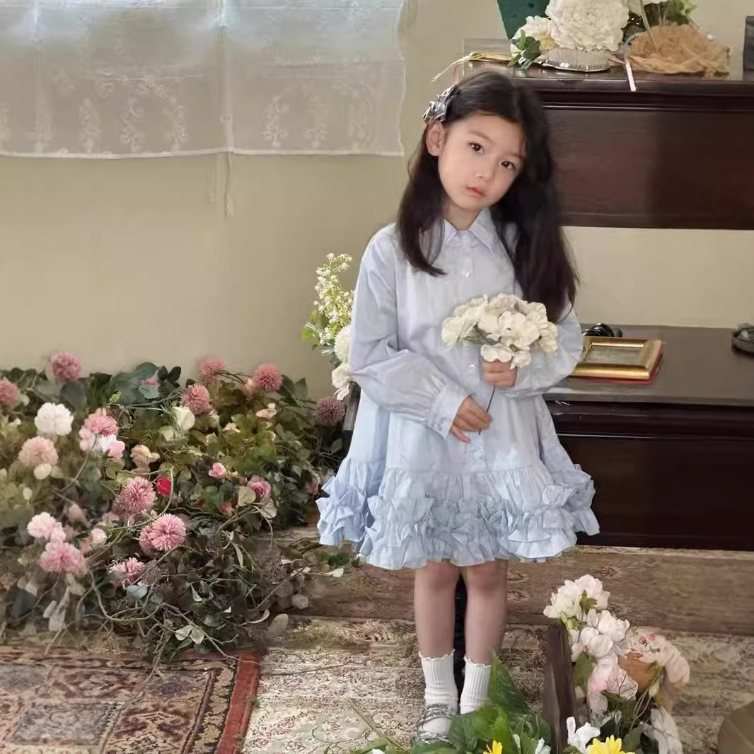 (Трансграничная торговля), рубашка, осеннее платье, на возраст 3-8 лет